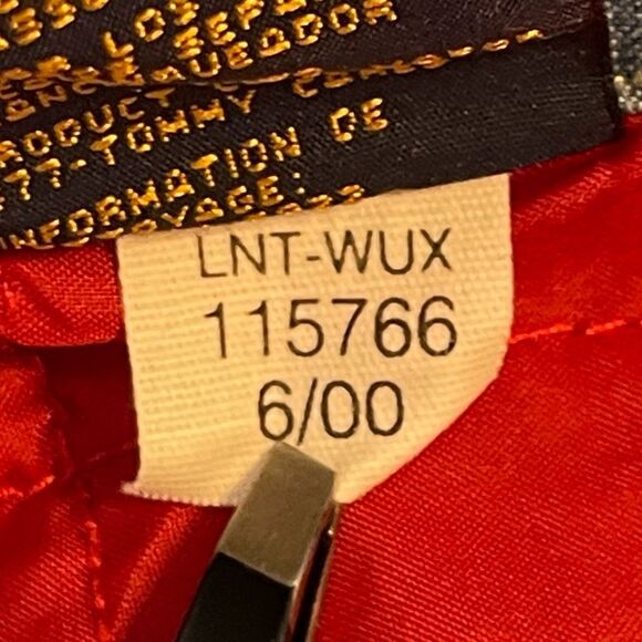 Y2K Tommy Hilfiger Quilted Lined Denim Shacket Jacket Blue Red Button Down Shirt - Picture 10 of 10